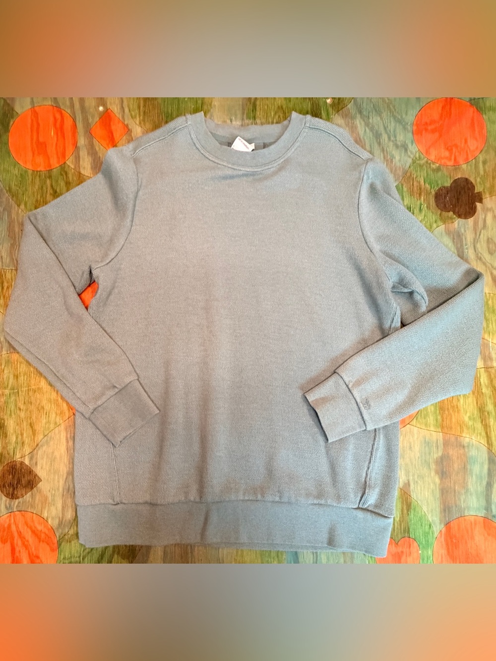 All In Motion Mens Sweater Slate Blue Greenish Size Large Cotton Polyester Spand